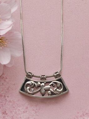 Silpada Filigree Floral Scroll Necklace - Women's Jewelry N1472